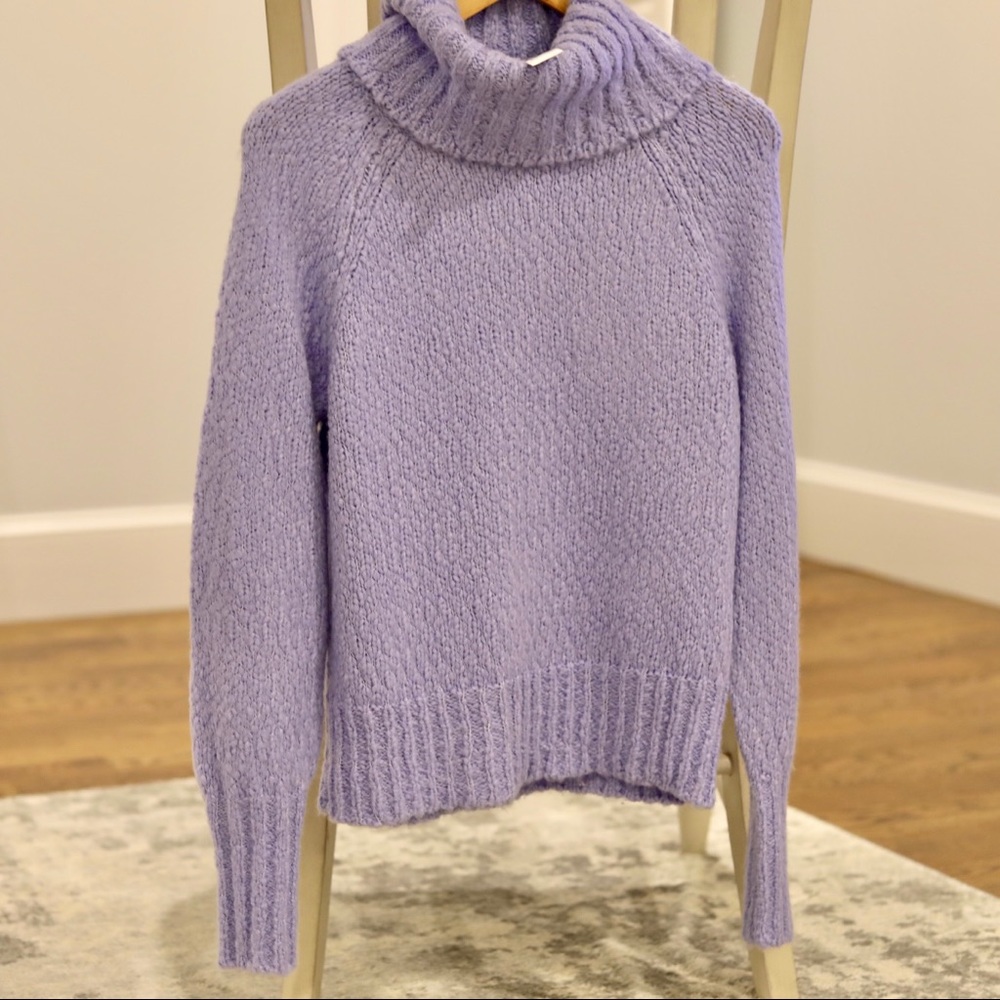 J. Crew Aplpaca Violet Turtleneck Sweater